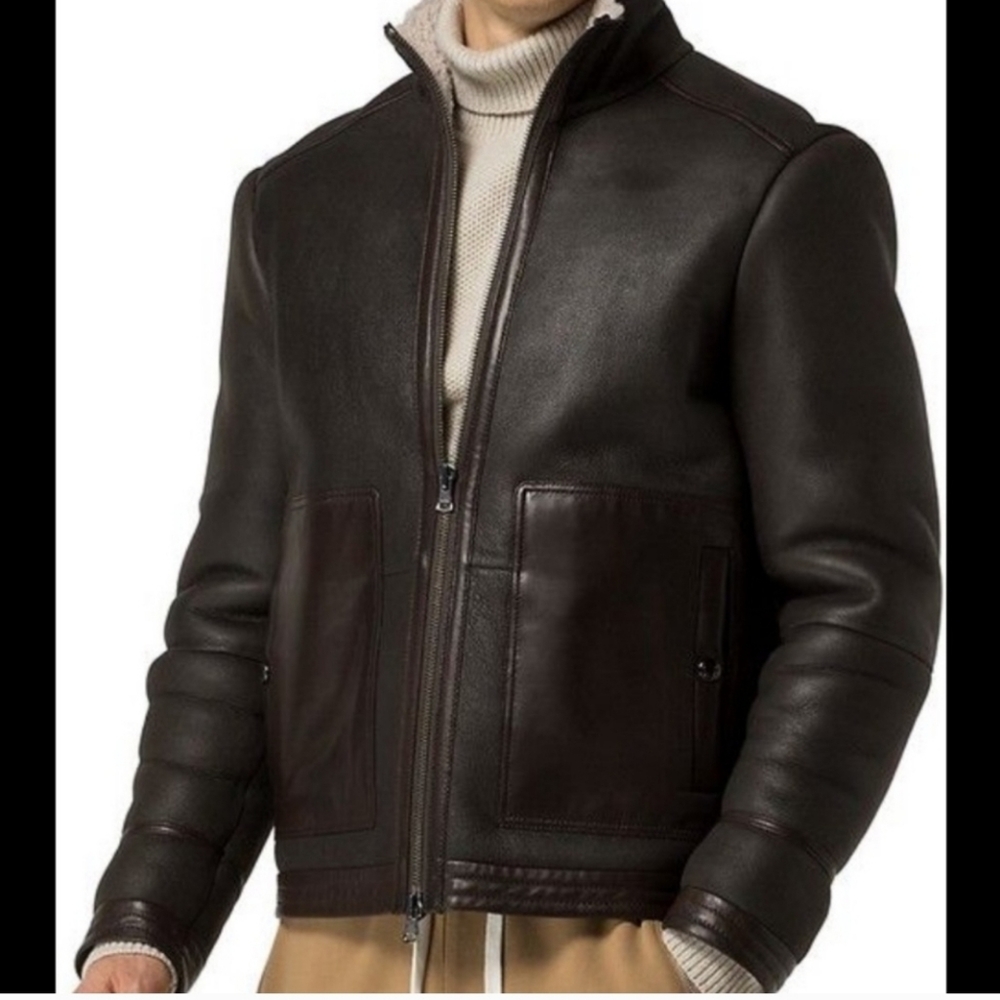 Tommy Hilfiger Collection 100% Shearling Leather Jacket